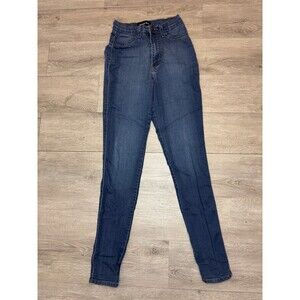 Fashion Nova High Waisted Skinny Jeans Size 3 Blue Stretch Denim Women